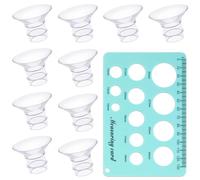 10uds Insertos de Brida, Usables Piezas Sacaleches con Tarjeta de Medición de Pezones Accesorios Sacaleches Compatible con Momcozy S9/S9Pro/S12/S12Pro (13/15/17/19/21mm)