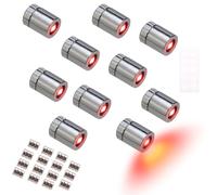 10uds Miniluces LED, Miniluces Eléctricas Plástico Casa Muñecas Pila Incluida Respaldo Adhesivo Accesorios Casa Muñecas para Farolillos de Papel Decoración Fiestas (Rojo)