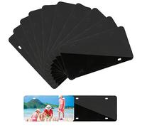 10uds Placas de Sublimación En Blanco, Placa de Matrícula Personalizada Frontal Placa de Matrícula de Aluminio de Coche para Trabajos de Diseño Personalizado (Negro)