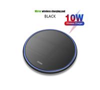 (10W espejo negro) 15W 10W Cargador inalámbrico placa metal vidrio espejo Samsung S20 S21 Ultra Note