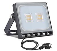10W LED Foco Proyector, Impermeable IP65 Exterior Floodlight con Enchufe, 800LM Blanco Cálido 3000K, Super Brillante pared de luz de seguridad de luz para jardín, patio, Terraza, cuadrado, Fábrica