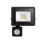 10W LED Luz de inundación PIR Sensor movimiento IP66 impermeable proyector lámpara pared calle reflector al aire libre para garaje, patio, patio, parque infantil(6000K White light)