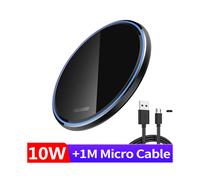 (10W negro con cable) 15W 10W Cargador inalámbrico placa metal vidrio espejo Samsung S20 S21 Ultra Note