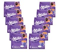 10x 8 Senseo Milka Choco Pads Chocolate Sin Café Para Doble Soporte Disfrute