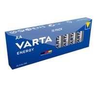 Varta Pila Energy AA Mignon LR06 (paquete de 10 unidades), pila alcalina para radios y relojes de pared
