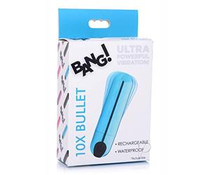 10X - Bala metálica vibradora recargable (10 unidades), color azul