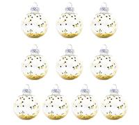 10x Bolas de Navidad Transparentes Ligeras, Colgante de árbol de Navidad Multicolor, decoración navideña, lo Mejor para Deseo, Regalo de Boda para un