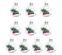 10x Bolas de Navidad Transparentes Ligeras, Colgante de árbol de Navidad Multicolor, decoración navideña, lo Mejor para Deseo, Regalo de Boda para un