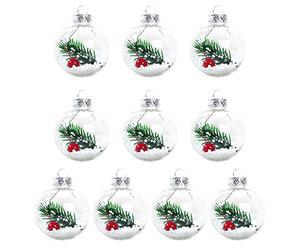 10x Bolas de Navidad Transparentes Ligeras, Colgante de árbol de Navidad Multicolor, decoración navideña, lo Mejor para Deseo, Regalo de Boda para un
