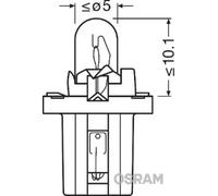 10x Bombilla de matrícula Bombilla para portalámparas BX8.5d 2722MFX OSRAM