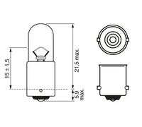 10x Bombilla del intermitente BA9s 1 987 302 207 BOSCH para MERCEDES-BENZ VW