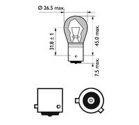 10x Bombilla del intermitente BAU15s 12496NACP PHILIPS para OPEL RENAULT SUZUKI