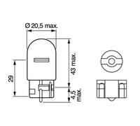 10x Bombilla del intermitente WX3x16d 1 987 302 222 BOSCH para VW MITSUBISHI MG