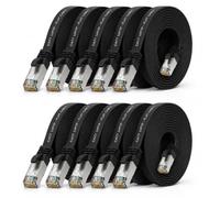10x Cable Ethernet CAT7 plano 3m U/FTP 10 Gbit/s RJ45 Cat6a negro