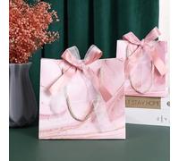 10X Caja de regalo de mármol Bolsa de mármol rosa Favores de la boda Cajas de dulces Paquete de cajas de chocolate de papel/Caja de bolsa de regalo para fiesta Baby Shower-rosa, 12x14x6cm, 12 pieza