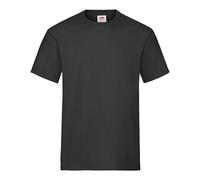 10x Camiseta Hombre Negro Corta Fruit of the Loom Doble Costura Algodón 195g