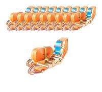 10x Cinta de Amarre Pro Ratchet Zurrgurt 2 piezas 5 m 2 t TÜV/GS Naranja