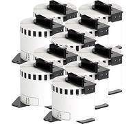 10x compatible Etiquetas continuas DK22205 blanco para Brother impresora de etiqueta QL1050 / QL1060 / QL500, QL550, QL560, QL570, QL580, QL650, QL700, QL710, QL720 / 62mm x 30.48m