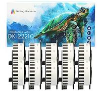 10x Compatible Rollo de Etiquetas DK-22210 29mm x 30.48m Cinta continua de papel blanca para Brother P-Touch QL-500 550 570 700 710W 720NW 800 810W 820NWB 1050 1100 1110NWB, alta capacidad adhesiva