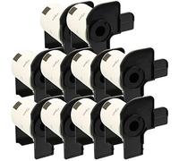 10x Compatibles Rollos DK-11207 58mm x 58mm Etiquetas CD/DVD para Brother P-Touch QL-500 QL-550 QL-560 QL-570 QL-700 QL-720NW QL-800 QL-810W QL-820NWB QL-1050 QL-1110NWB (100 Etiquetas por Rollo)