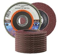 10x Discos Abrasivos de Láminas 125 x 22,2 mm Grano 60 para Amoladoras Angulares Acero Inoxidable Metal Madera Quitar Desbarbos Oxido Pulido Acabado Lijado