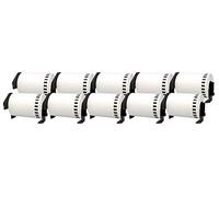 10x DK-22243 102 mm x 30,48 m Cintas de Etiquetas continuas compatibles para Brother P-Touch QL-1050, QL-1050N, QL-1060N, QL-1100, QL-1110NWB Impresoras de etiquetas