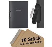 10x Durable DURASWING JOB - Carpeta De Solicitud - Antracita Con Clip + Sobres