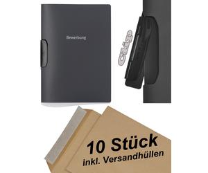 10x Durable DURASWING JOB - Carpeta De Solicitud - Antracita Con Clip + Sobres