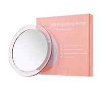 10X Espejo de Aumento (15cm Redondo) con 3 ventosas de Montaje para Maquillaje - Cejas/Pinzas - eliminación de Puntos Negros - baño/Viaje - Espejo de Maquillaje