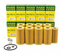10x Filtro De Aceite MANN-FILTER Con Tornillo De Drenaje HU 718/1 k Con Junta