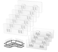 10x Ganchos Adhesivos para Estanterias para Estantes de Ducha,sin Taladro | Ganchos de Pared Impermeables para Cocina Ducha Baño Jabonera Cesta Estantería