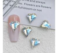 10x Gemas Para Uñas Con Forma De Dijes Artísticos Corazones Dijes Gotas Agua Diamantes Imitación Con Parte Trasera En Punta Para Uñas