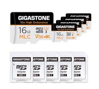 [10x High Endurance] Gigastone 16GB MLC Tarjeta de Memoria Micro SD, Paquete de 5, grabación de Video 4K, Cámara de Seguridad, Cámara de vigilancia, Cámara de Tablero 90MB/s, U3 C10 Micro SD MLC