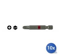 10x Insertos Bits Cruz PH Maurer Plus En Acero S2 Conf Pz 2 1/4 - PH 3 - Mm 50