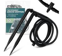 10x Instalguru Gotero De Codo Riego Por Goteo 5 mm 50 cm 2 Salidas Microirrigación Huerto Urbano Jardín Maceta Tubería Adaptador Emisor Estaca Angular Sistema Hidropónico Kit