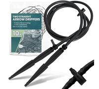 10x Instalguru Gotero Riego Por Goteo 5 mm 50 cm 2 Salidas Microirrigación Huerto Urbano Jardín Maceta Tubería Adaptador Emisor Estaca Recta Sistema Automático Hidropónico Kit