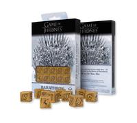 10x Juego of Thrones Baratheon D6 Dado Set Amarillo Negro Q-WORKSHOP Autorizado