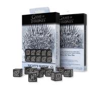 10x Juego of Thrones Nocturno Reloj D6 Dado Conjunto Negro Q-WORKSHOP Autorizado