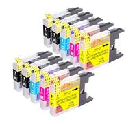 10x LC1220 LC1240 Cartuchos de Tinta Compatibles con Brother LC-1220 LC1240XL para Brother DCP-J525W DCP-J725DW DCP-J925DW MFC-J280W MFC-J425W MFC-J430W MFC-J435W MFC-J5910DW MFC-J625DW MFC-J6510DW