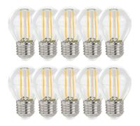10X LED Filamento Gotas Bola G45 1W E27 Claro 110lm 840 en Blanco Natural 4000K [EEK: E]