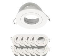 10x Marco Empotrable GU10 Set Blanco Mate 832-MW Ø60 MM IP44 Foco Deckenspo