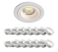 10x Marco Empotrable Mextronic Mate Blanco Ø92 mm GU10, Redondo Aluminio, IP20