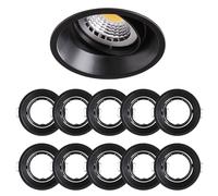 10x Marco Empotrable Negro Ø85 mm GU10 Giratorio, Agujero 75 mm Mextronic 827B