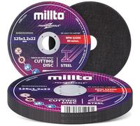 10x Millto Disco Corte Metal 125x1,2 mm Acero Inoxidable Chapa de Amoladora Angular Cortar Acero Hierro Plástico para Herramientas Trabajo Metálico Cortes Precisos