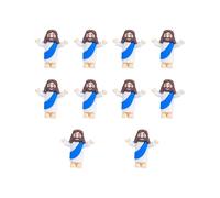 10x Mini Jesus Figurines Handpainted Spiritual Sculpture for Gift Shelf Home