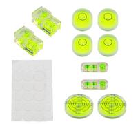 10x Nivel Burbuja Pequeño Mini Kit con 50 Puntos Adhesivos, Nive l Preciso para Cámara, Camping, Muebles, Trípodes Nivel Burbuja Pequeño para Alineación Perfecta