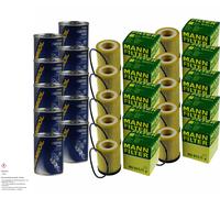 10x Original Mann Filtro de Aceite Hu 611/1 X+ 10x Sct Motor Flusch Lavado
