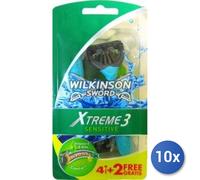 10x Pack Wilkinson Rasoi Radi E Getta 4+2 Piezas Xtreme3 Sensitive