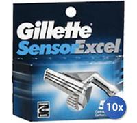 10x Paquete Gillette Recambios SENSOR EXCELL X 5