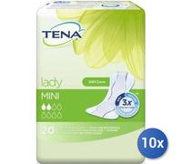 10x Paquete Tena Lady Discreet Mini 20 Pz